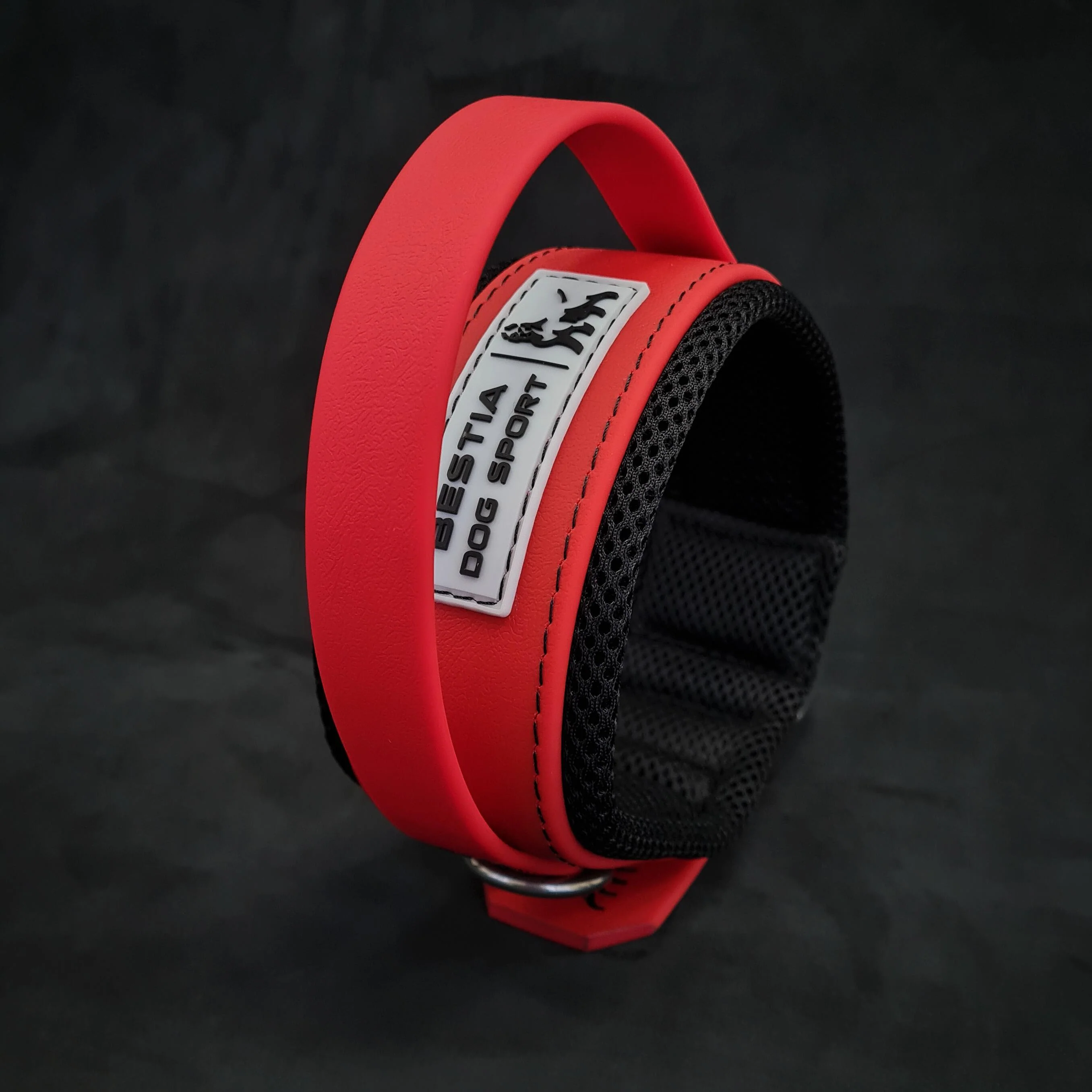 BESTIA DOG SPORT HANDLE COLLAR ALL RED - Image 2